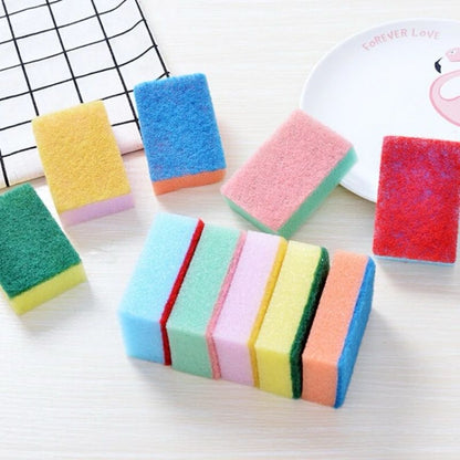 10 Pcs Doubl-Sided Dishwashing Sponge | Dual Sided for Scrubbing and Wiping