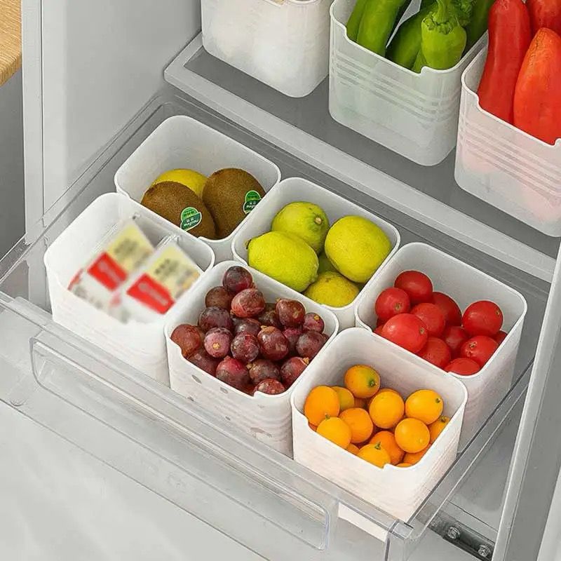 Fridge Organization Container Set of 5 | Durable Plastic Storage for Fruits, Vegetables & Snacks | Space-Saving Design