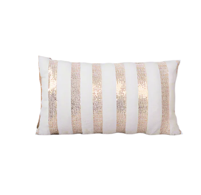 Fabric Decorative Cushion Cover with Golden Sequins | 45x45 cm & 30x50 cm | Elegant Home Decor Living Room Pillowcases Pillows  Bedrooms Sofas Couch