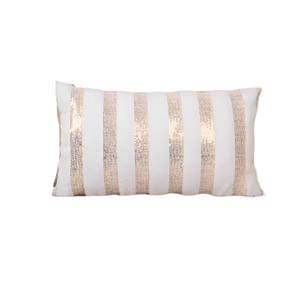 Fabric Decorative Cushion Cover with Golden Sequins | 45x45 cm & 30x50 cm | Elegant Home Decor Living Room Pillowcases Pillows  Bedrooms Sofas Couch