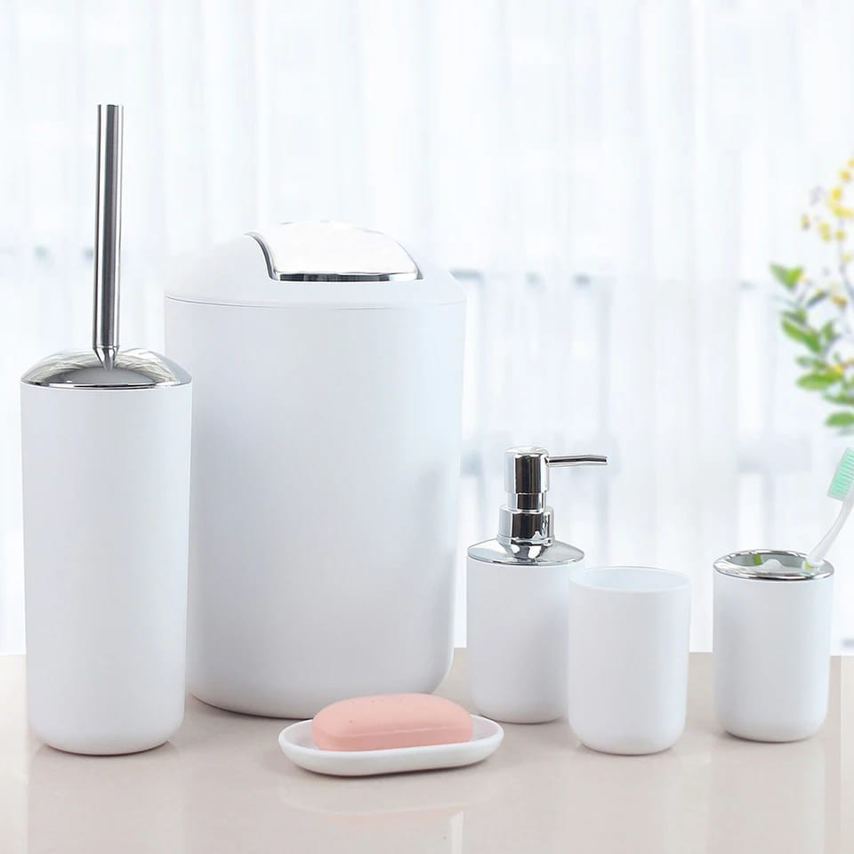 6 Piece Bathroom Accessories Set | Stylish & Functional Bathroom Organization