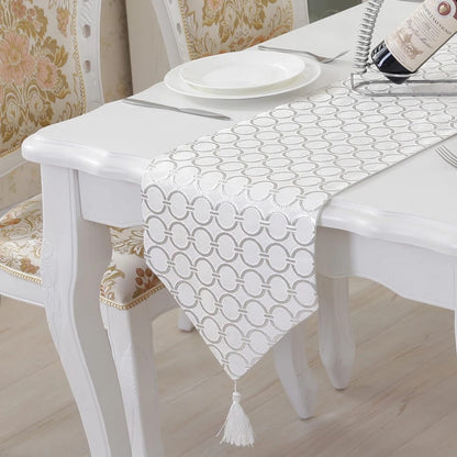 Polyester 180cm Embroidery & Tassel  Modern Circle Table Runner |Formal Table Dinners | Table Decoration