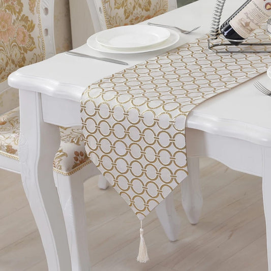 Polyester 180cm Embroidery & Tassel  Modern Circle Table Runner |Formal Table Dinners | Table Decoration