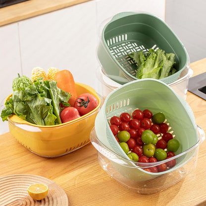 Filter Strainer Fruit Washing Food Strainer | Double Layer Design for Easy Draining