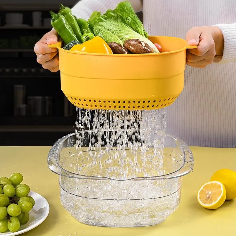 Filter Strainer Fruit Washing Food Strainer | Double Layer Design for Easy Draining