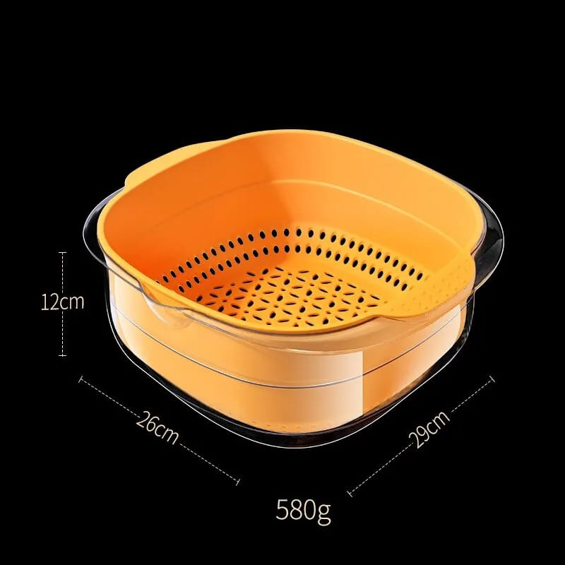 Filter Strainer Fruit Washing Food Strainer | Double Layer Design for Easy Draining