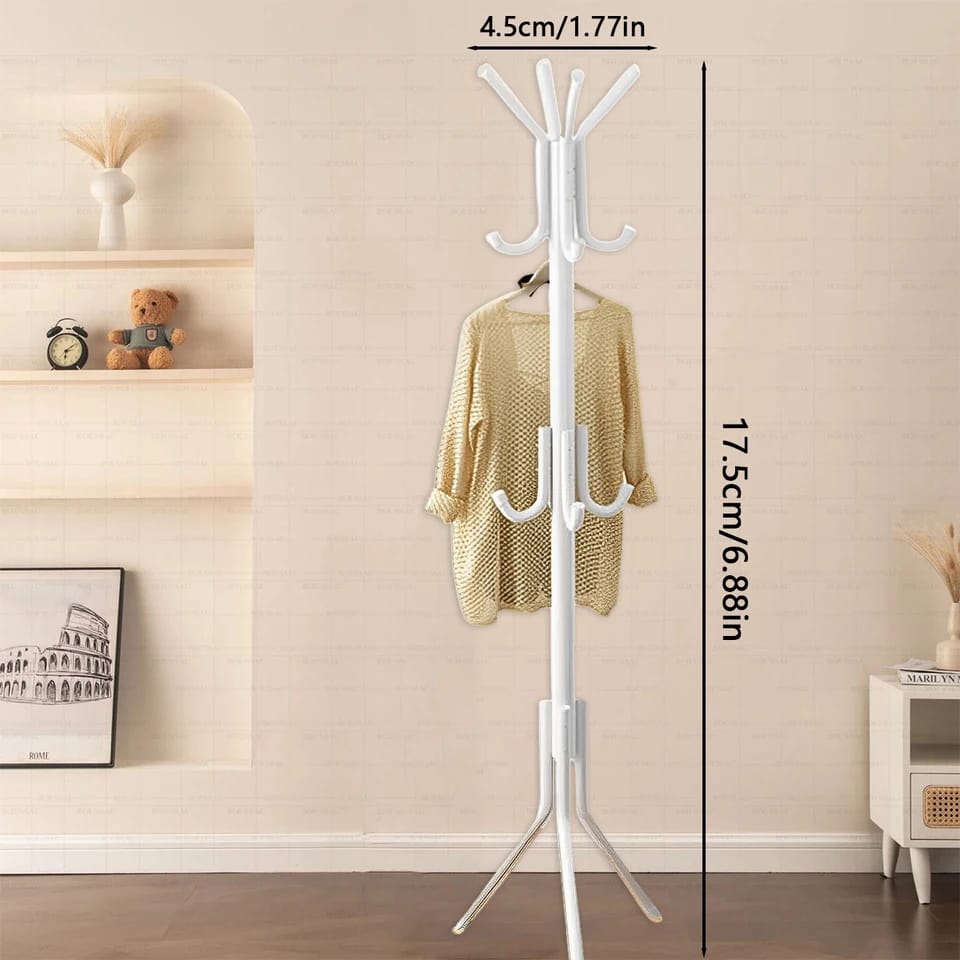 Standing Coat Rack | Metal Design for Organized Clothing Storage | 17.5 x 4.5 cm