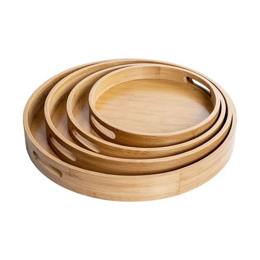 Multifunctional Big Sized 4 in 1 Bamboo Trays | Set of 4 | Eco Friendly & Durable | 40cm, 35cm, 30cm, & 25cm