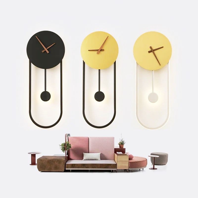 Durable Aluminium Nordic Modern Wall- Mounted Wall Light Lamp Minimalist Linear Wall Clock Pendulum LED Design  Energy-Efficient Lighting for 5-10 sq. meters – Wall-Mounted, Available in 55cm to 120cm Bedroom, Living Room Bedside