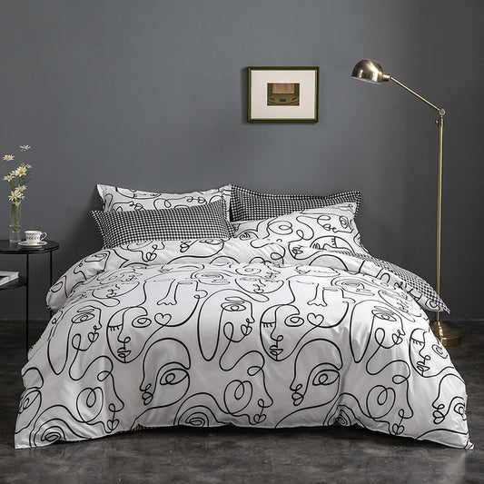 Abstract Print Duvet Cover | Soft Luxurious Microfiber Fabric, Includes Pillowcase | 220 x 240 cm