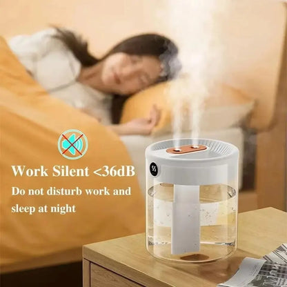 2L Double Nozzle Air Humidifier with LCD Humidity Display | Large Capacity Aroma Essential Oil Diffuser for Home