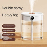 2L Double Nozzle Air Humidifier with LCD Humidity Display | Large Capacity Aroma Essential Oil Diffuser for Home