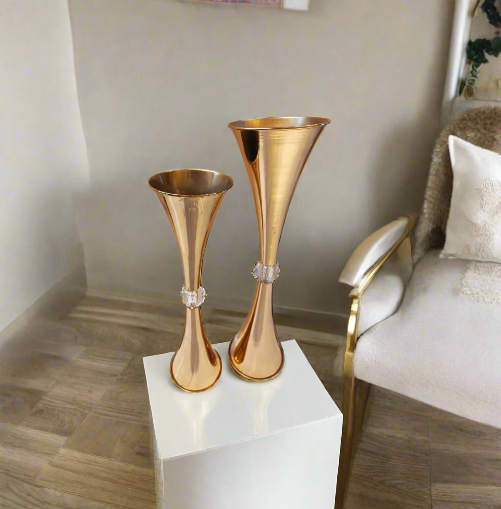 Gold Metallic Flower Vases |Elegant and Luxurious for Floral Arrangements | Living Rooms | Dining Areas Entryways Decor