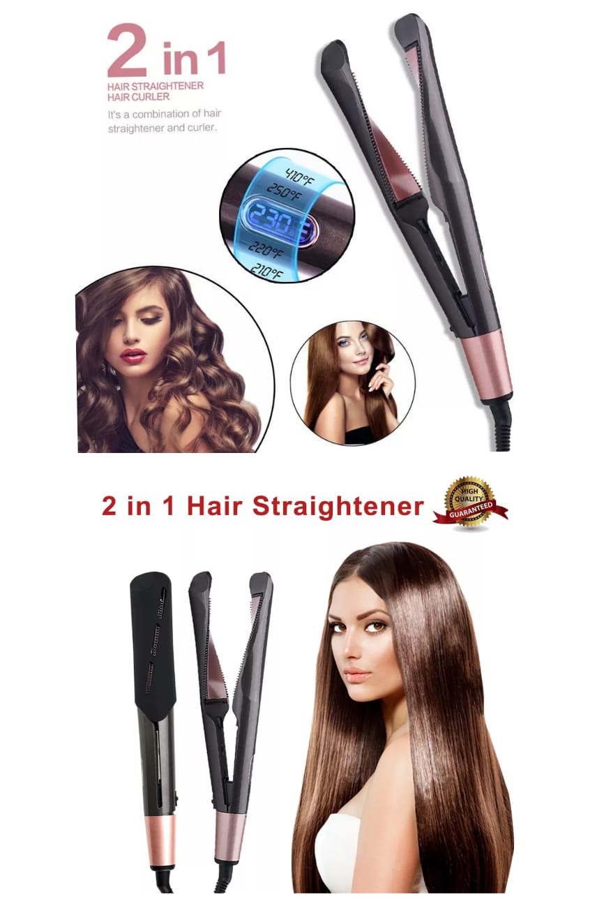 2 in 1 hair straightener,curling/flat iron