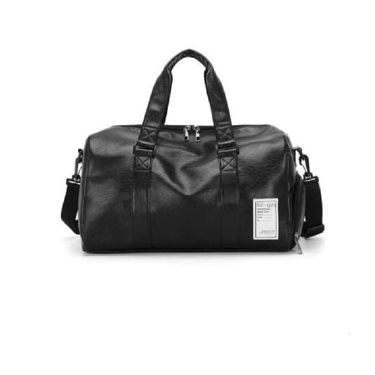 High Quality Leather Duffle Bag | Black | 46x28x25 cm | Ideal for Business, Gym, and Travel