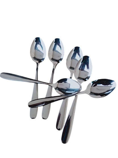 6 Piece Heavy Gauge Stainless Steel Table Spoons Set | Durable and Sturdy