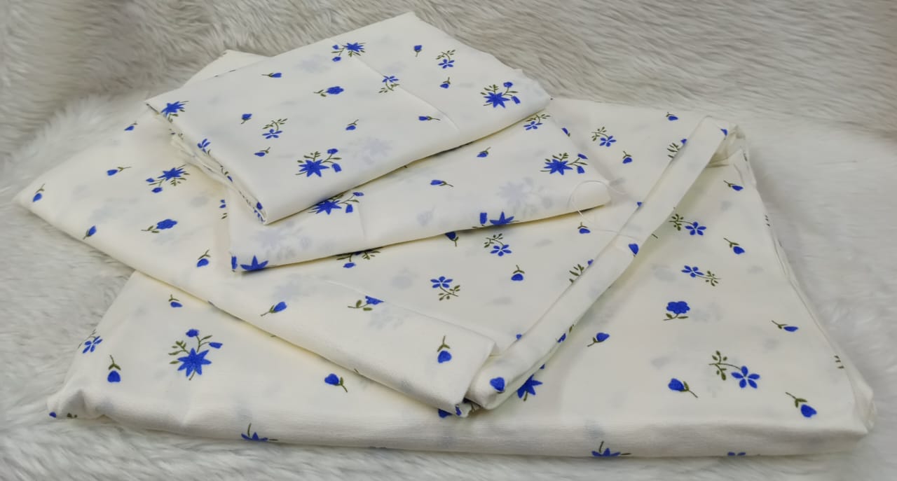 Quality Cotton Bedsheet Set | High Quality Cotton, Includes Pillowcases, Various Patterns | 2 Bedsheets 2 Pillowcases