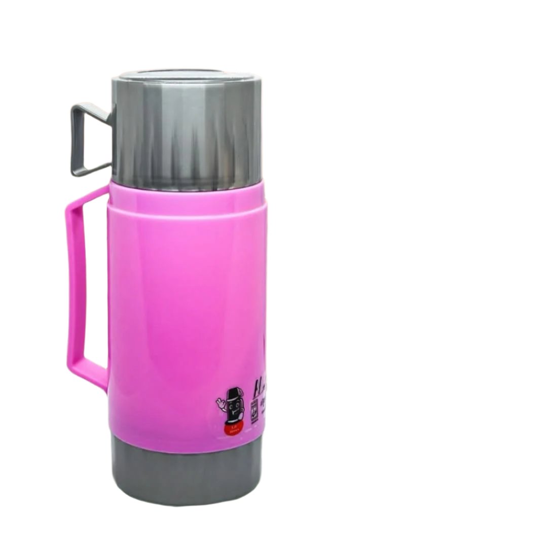 AML02 Durable Thermal Insulated LeakProof Plastic Beverage Hot Cold  Vacuum Flask: 1000ml/1800ml | Color: Pink