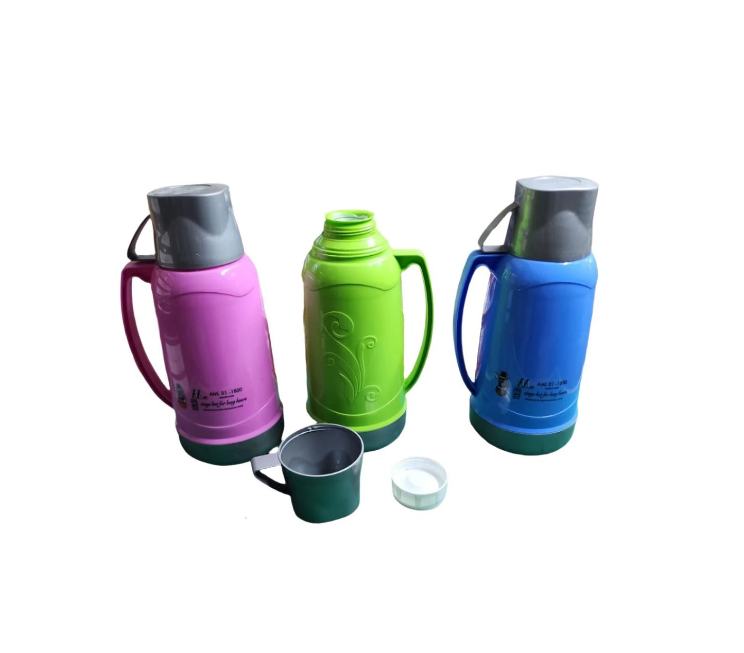 AML01-1800 ml Capacity Thermal Insulated Plastic ADL Vacuum Flask | Personal Use | Family Use | Beverage| Multiple Colors