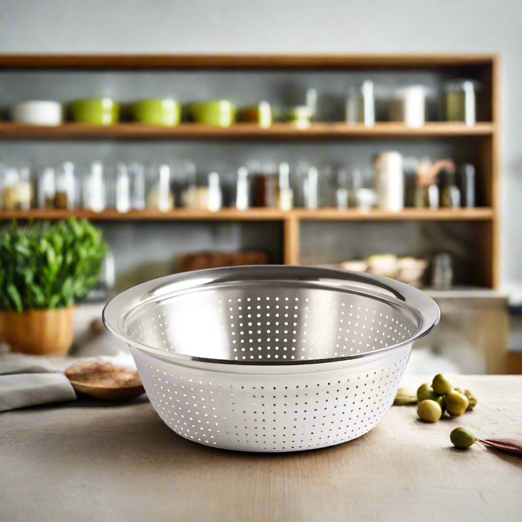 Durable Stainless Steel Washing Sieve | 32 cm Drainage Tray for Fruits & Vegetables