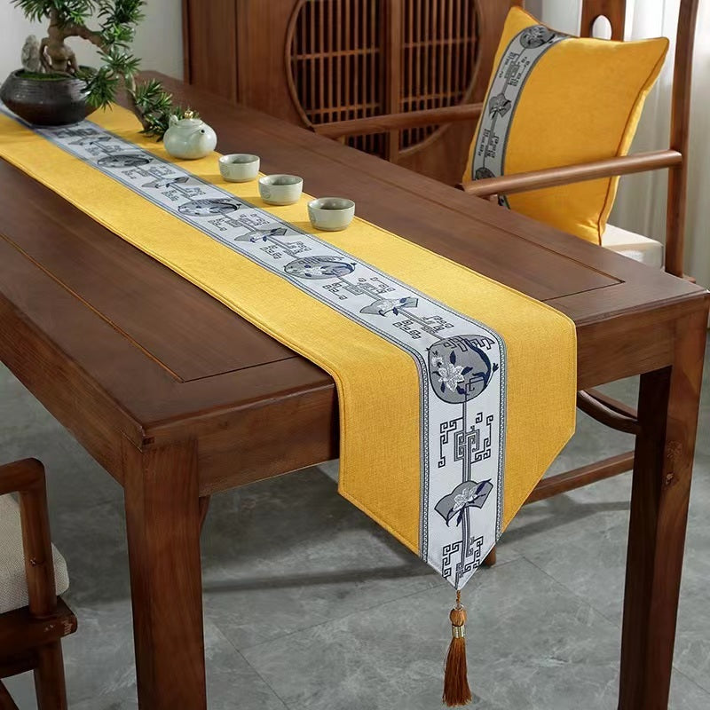 Cotton Linen Fringe Table Runner | Geometric Handmade Woven Fabric Decorative Table Runners | Kitchen |Restaurant | Hotel