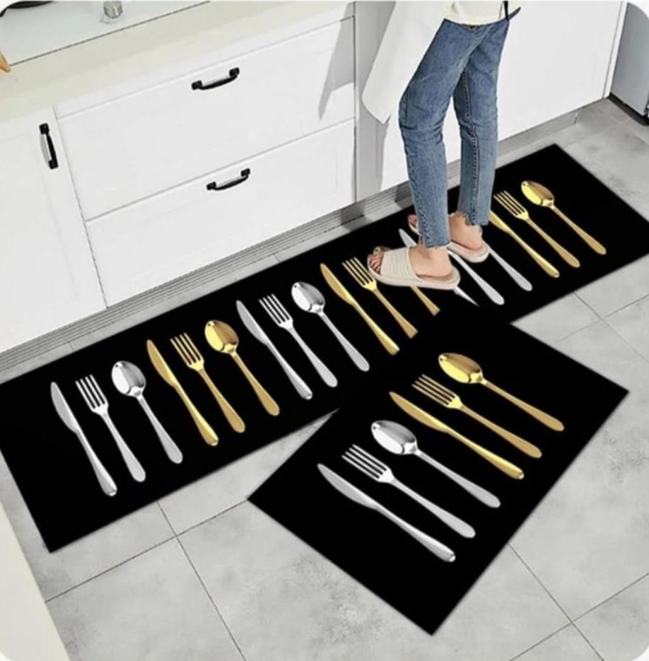 Rubber Kitchen Mats | 2 Piece Set | Multicolors | Durable, Non-Slip, and Easy to Clean