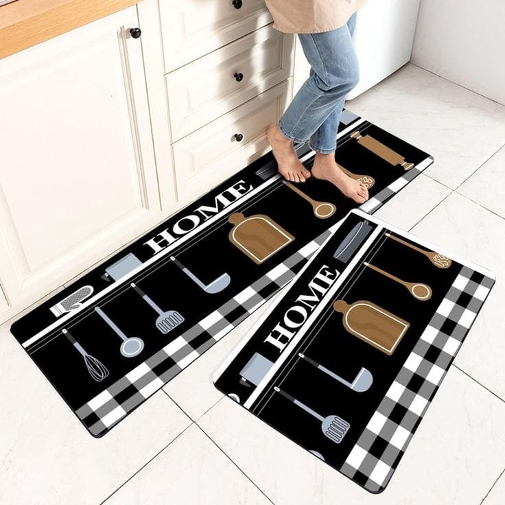 Rubber Kitchen Mats | 2 Piece Set | Multicolors | Durable, Non-Slip, and Easy to Clean