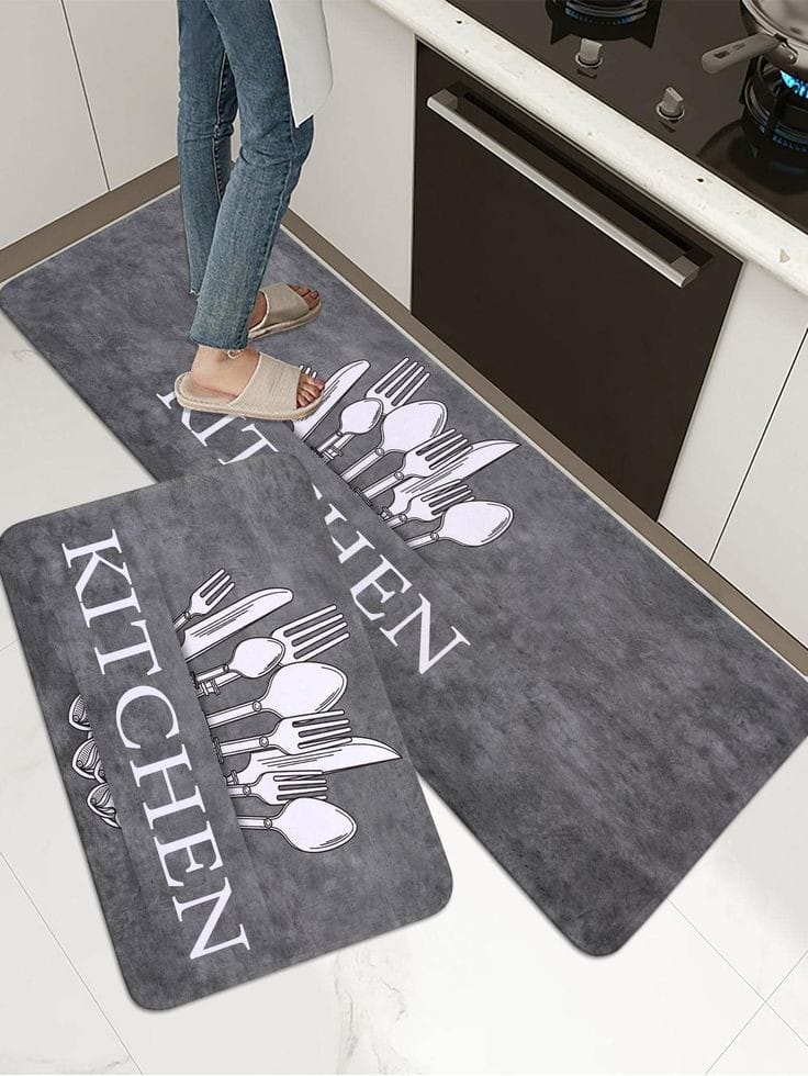 Rubber Kitchen Mats | 2 Piece Set | Multicolors | Durable, Non-Slip, and Easy to Clean