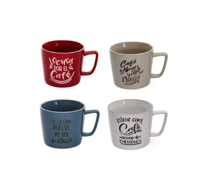 6 Piece Large Coffee/Tea Mugs  |  400ml Ceramic Mugs with Ergonomic Handle