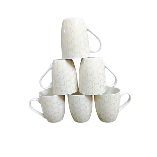 6 Piece Ceramic Mug Set | Durable Ceramic | Elegant Design | Suitable For Coffee, Tea, Hot Chocolate