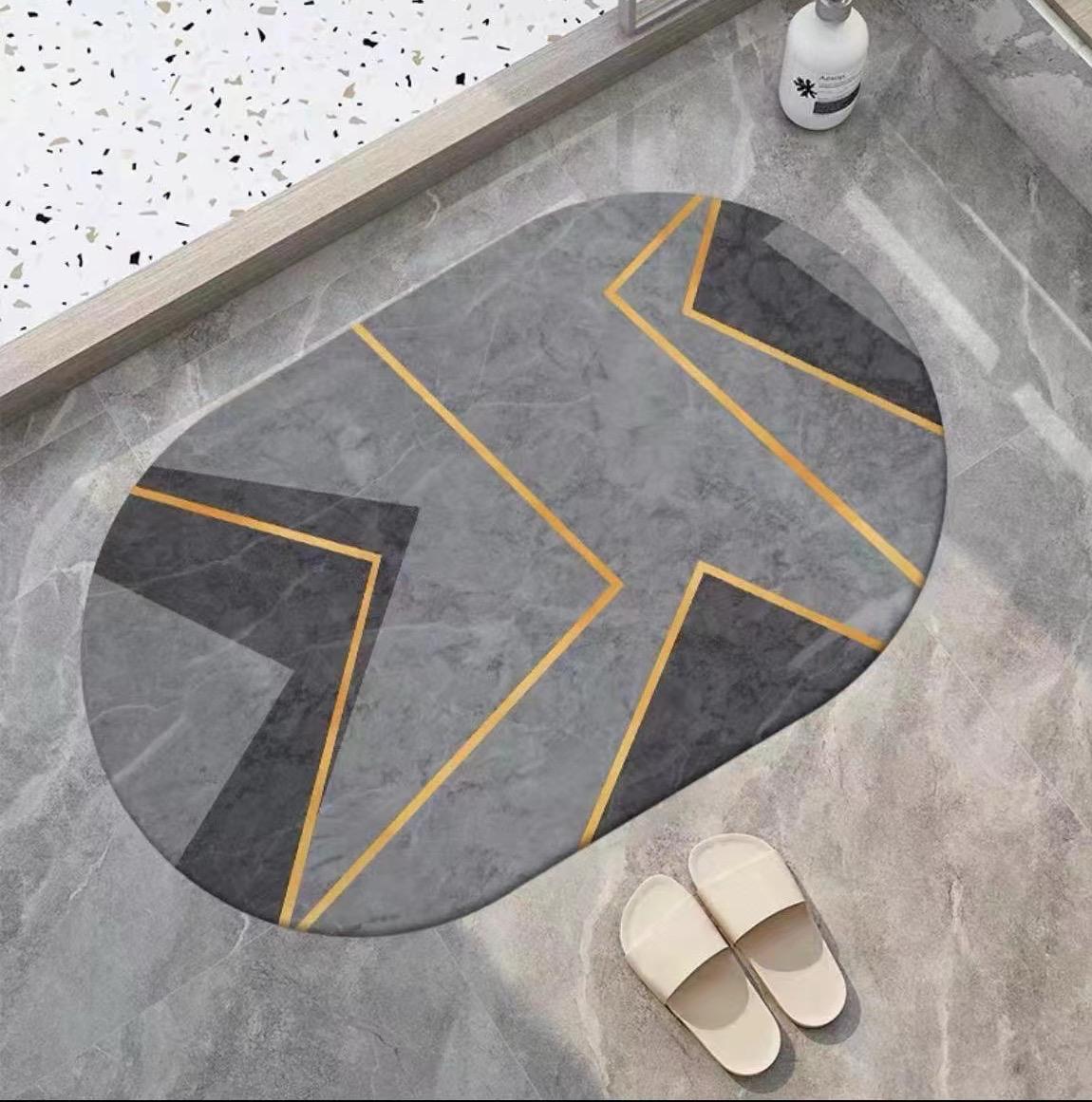 Rubber Bathroom Mats | 50x80cm | Anti-Slip Grip | Oval Shape | Ideal for use in front of sinks, showers, or bathtubs