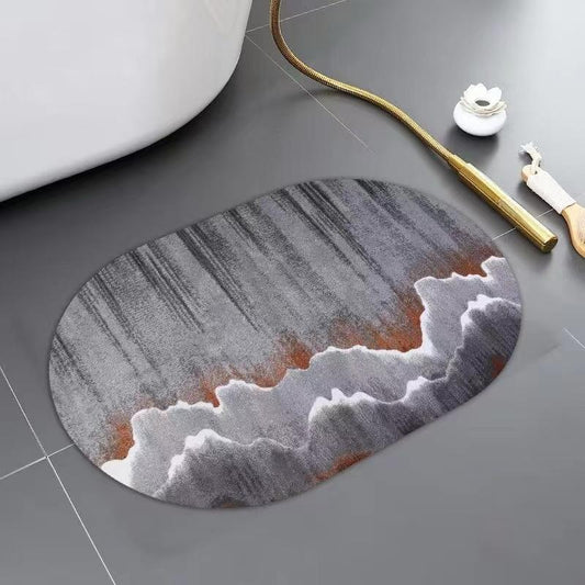 Rubber Bathroom Mats | 50x80cm | Anti-Slip Grip | Oval Shape | Ideal for use in front of sinks, showers, or bathtubs