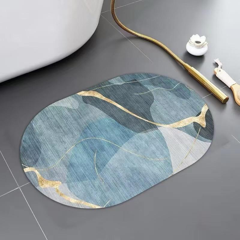 Rubber Bathroom Mats | 50x80cm | Anti-Slip Grip | Oval Shape | Ideal for use in front of sinks, showers, or bathtubs