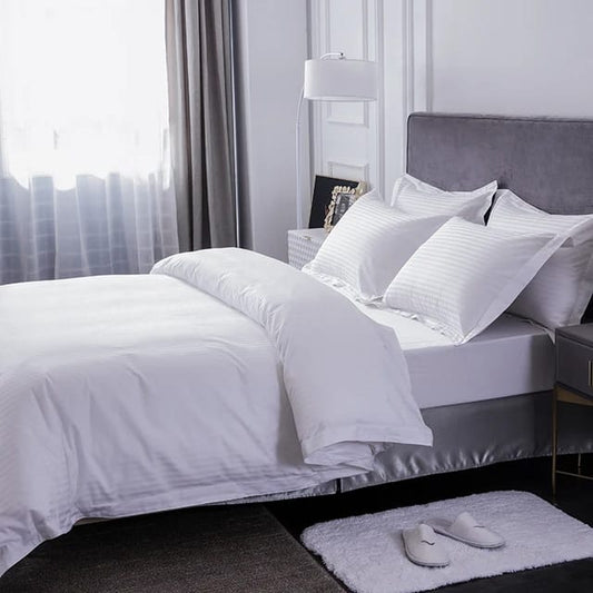 White Duvet Cover Set | 220x240cm | Includes Duvet Cover, Bedsheet, and Pillow Cases | Elegant and Comfortable