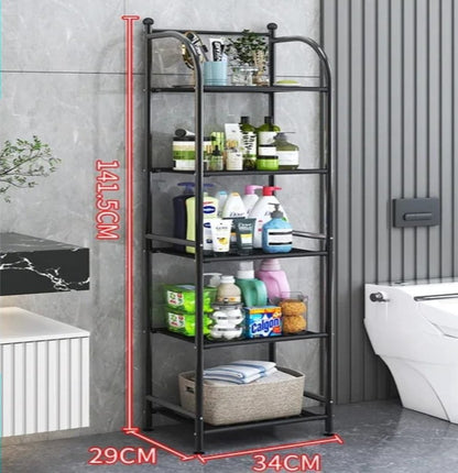 5 Tier Metallic Storage Rack | Heavy Duty Shelving Unit for Home, Garage, Kitchen, and Office Organization | 141.5cm x 29cm x 34cm