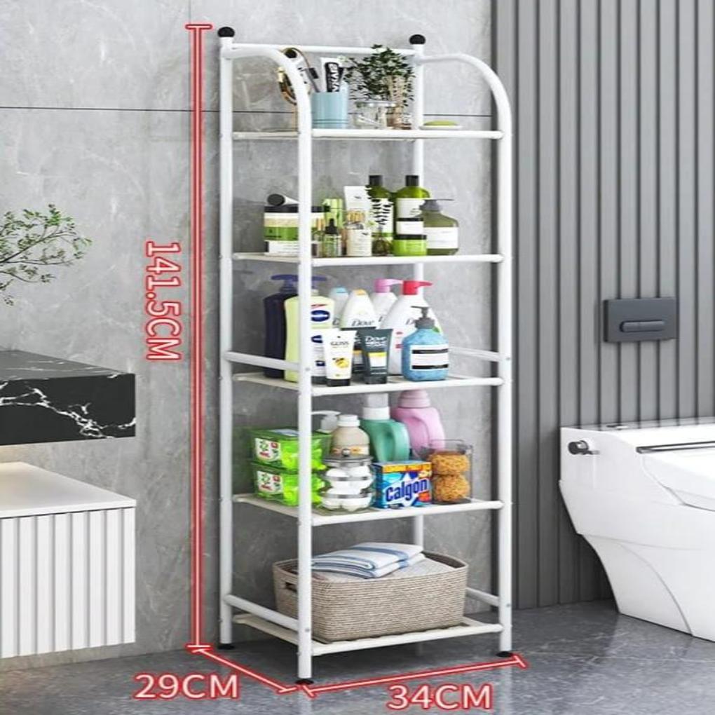 5 Tier Metallic Storage Rack | Heavy Duty Shelving Unit for Home, Garage, Kitchen, and Office Organization | 141.5cm x 29cm x 34cm