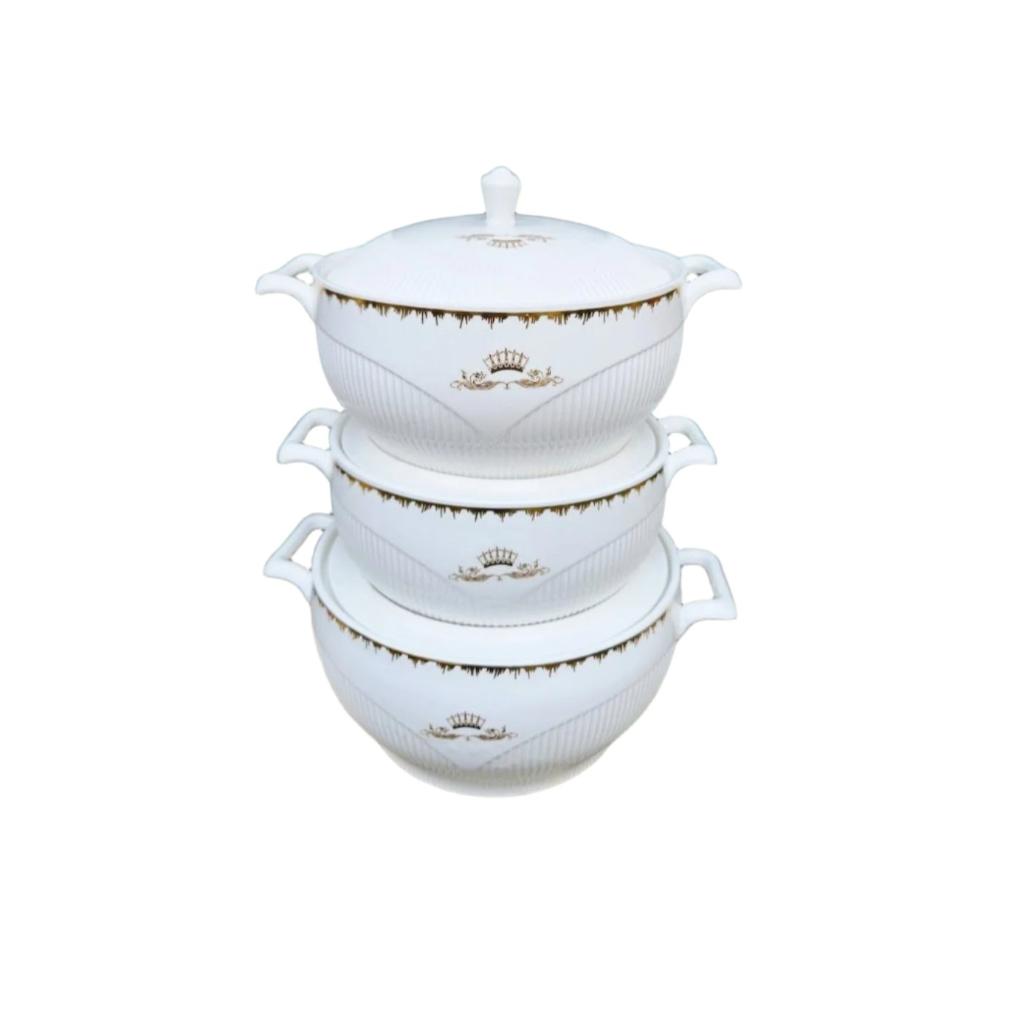 3-Piece Ceramic Soup Pot Set