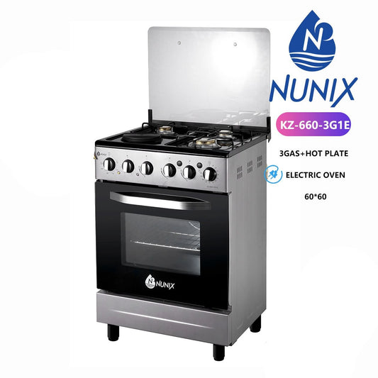 Nunix 60×60 3+1 Freestanding Cooker with Electric Oven | Versatile Cooking Solution