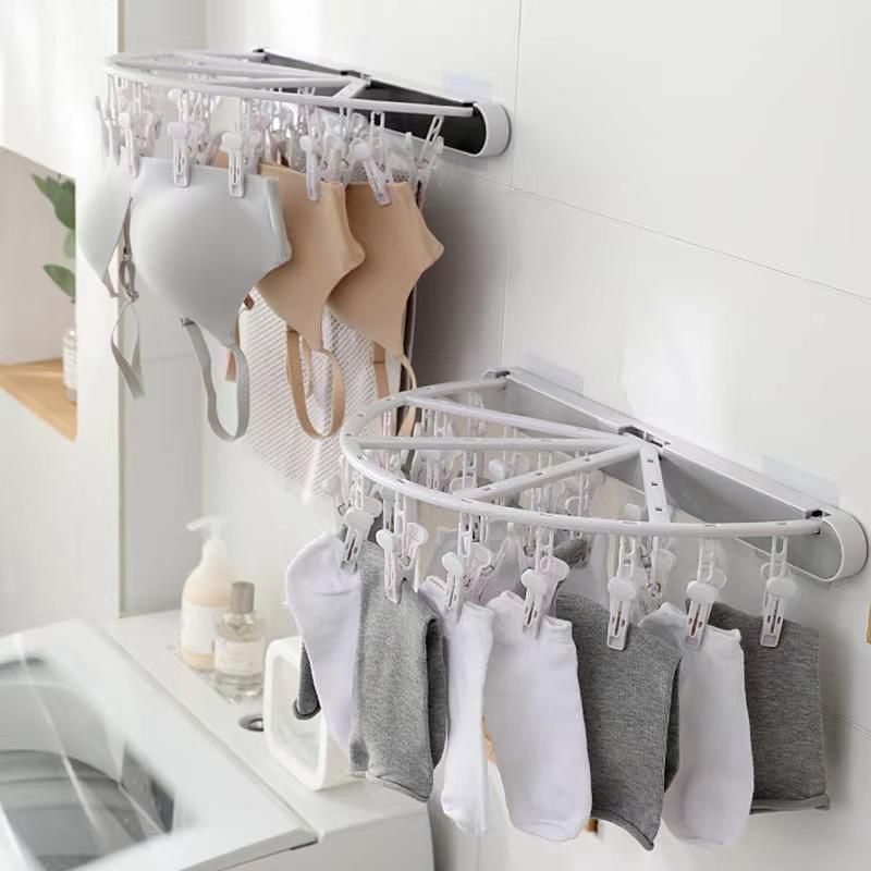 High Quality 24 Clips Foldable Clothes Hanger | Compact Multipurpose Drying Rack with Pegs |  45x27cm