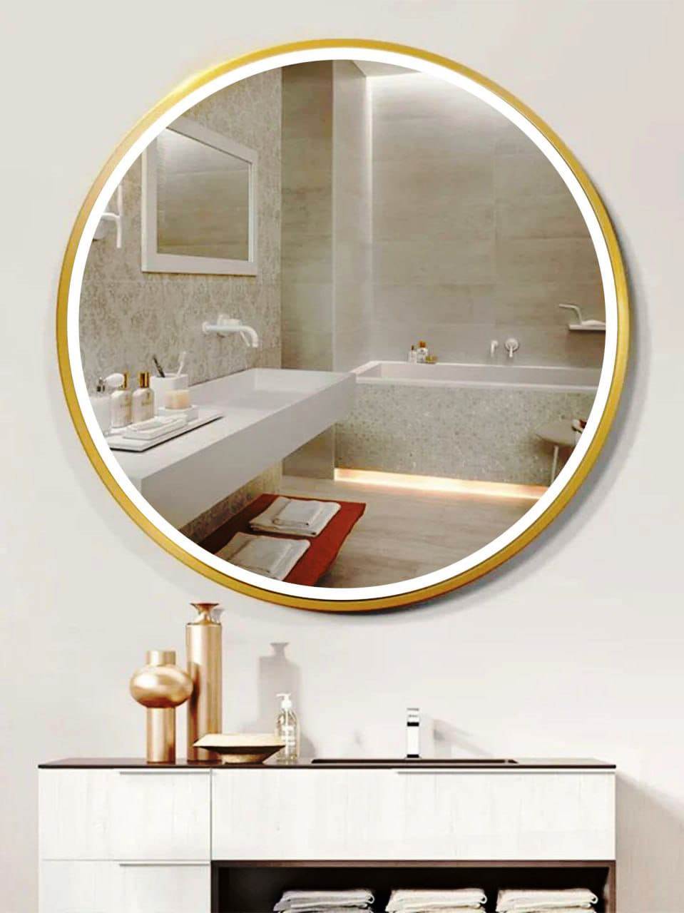 Round Unbreakable Mirror with Frame | 40cm Diameter | Sleek & Modern | Home Decor | Living Room | Bedroom