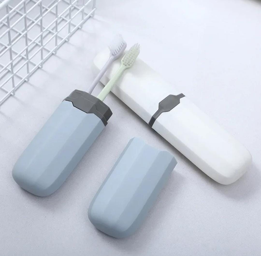 Classy Portable Toothbrush & Toothpaste Holder | 15x20cm - Blue & White