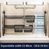 Multipurpose Under Sink  2 Tier Rack Organizer with Adjustable Width | Kitchen | Bathroom | Countertops