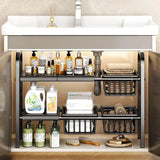 Multipurpose Under Sink  2 Tier Rack Organizer with Adjustable Width | Kitchen | Bathroom | Countertops