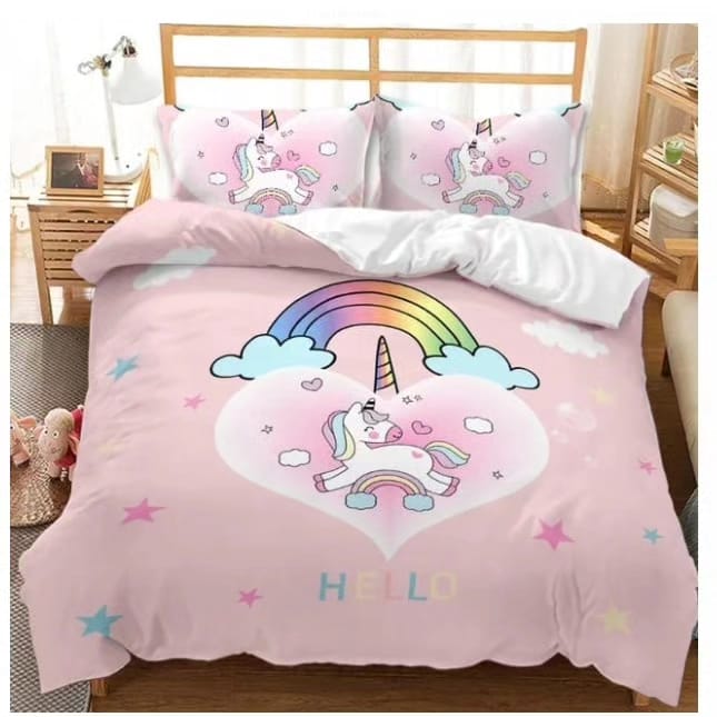 3in1 Cartoon Themed Kids Duvet Cover Set | Fun & Cozy Bedding | Size 5x6 | Includes Duvet Cover & Pillowcases