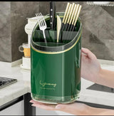 Luxury Acrylic Cutlery Organizer/Holder | 11.5x20cm - Green & White