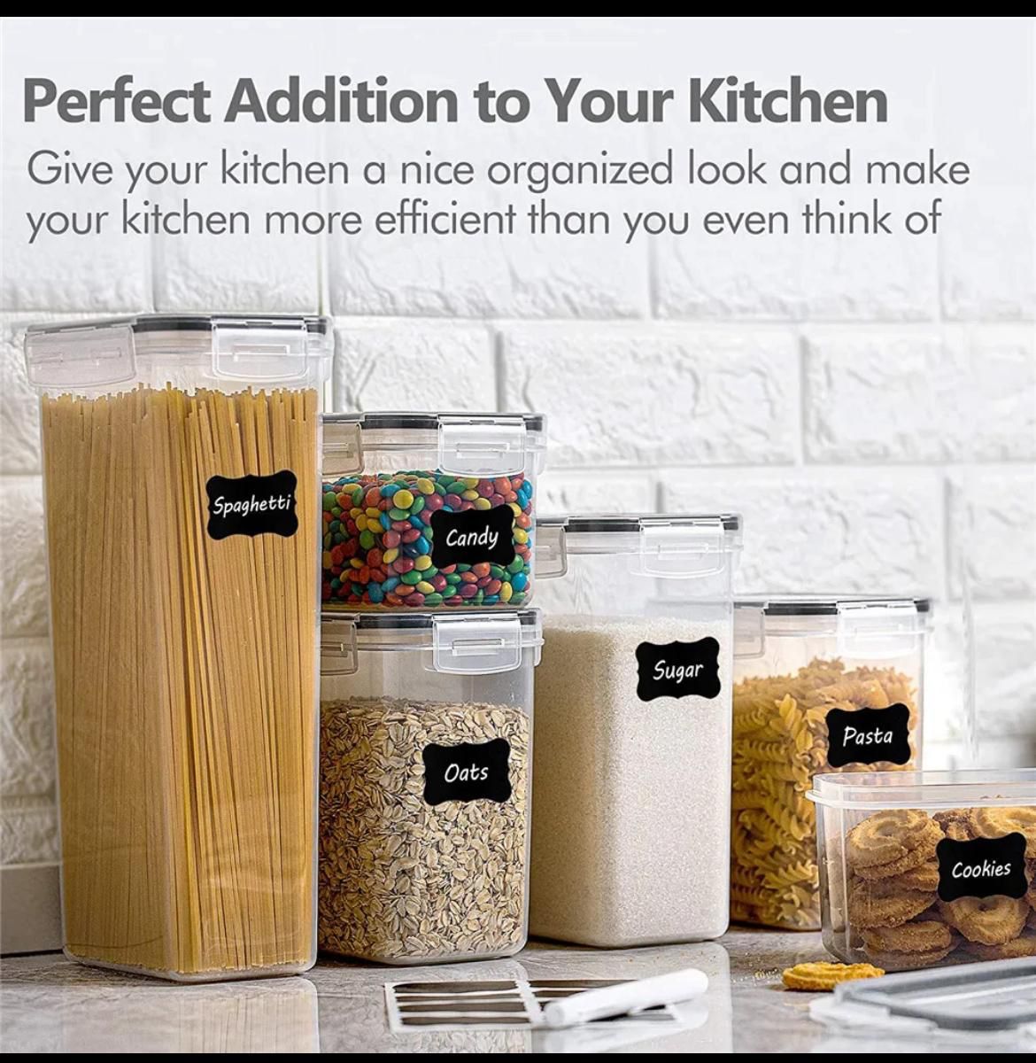 8-Piece Food & Cereal Pantry Storage Containers Set | BPA-Free Kitchen Organization Canisters with Lids