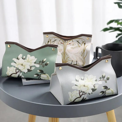 Tissue Box Organizer PU Leather Home Living Room Desktop Drawer Napkins Storage Car Toilet Paper Holder Bag Shop Tissue BoxPU Leather Tissue Box Organizer