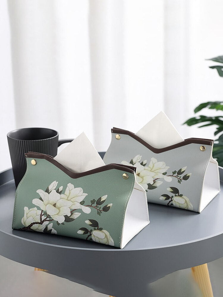 Tissue Box Organizer PU Leather Home Living Room Desktop Drawer Napkins Storage Car Toilet Paper Holder Bag Shop Tissue BoxPU Leather Tissue Box Organizer