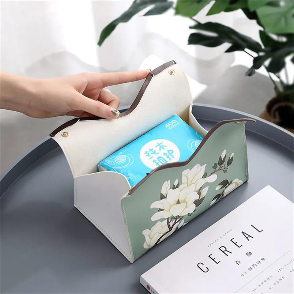 Tissue Box Organizer PU Leather Home Living Room Desktop Drawer Napkins Storage Car Toilet Paper Holder Bag Shop Tissue BoxPU Leather Tissue Box Organizer