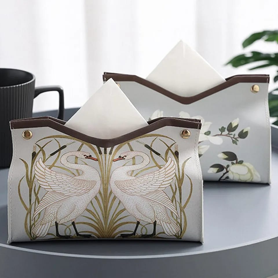 Tissue Box Organizer PU Leather Home Living Room Desktop Drawer Napkins Storage Car Toilet Paper Holder Bag Shop Tissue BoxPU Leather Tissue Box Organizer